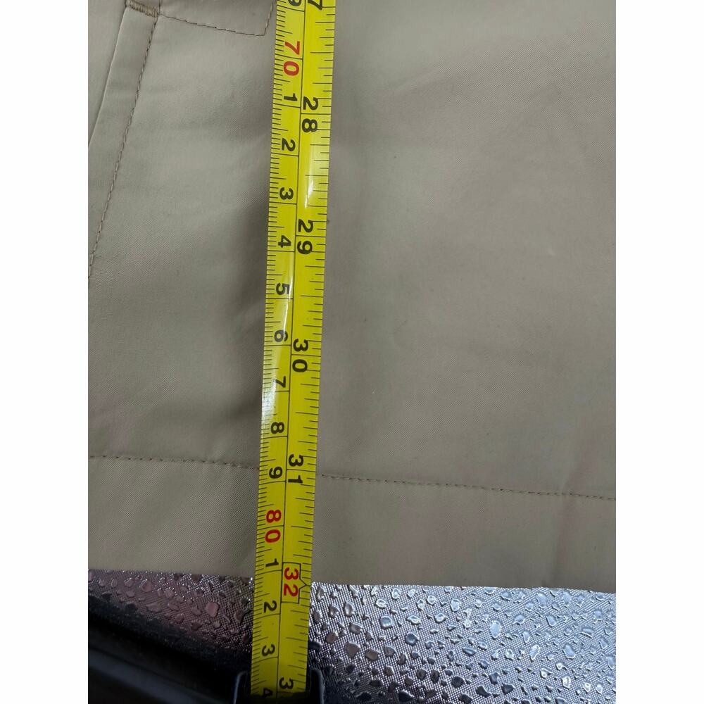 Vintage L.L. BEAN 1X Womens Khaki Mackintosh Jacket Flannel Lined Rain Coat Hood - Picture 16 of 16